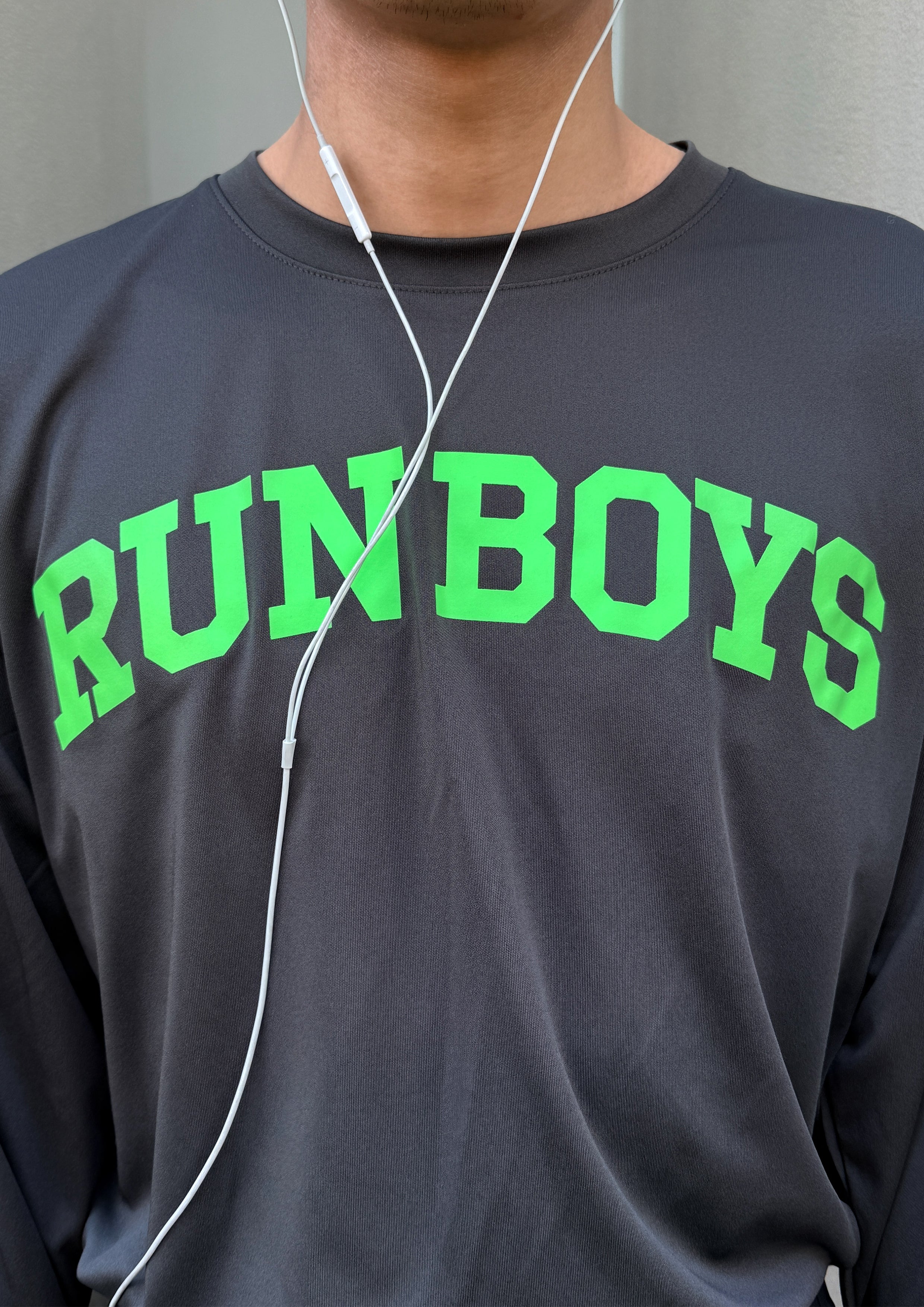 RUN BOYS  LONG SLEEVES TEE / SUMI BLACK